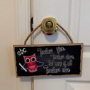 Charming Owl Teacher Wall or Door Sign